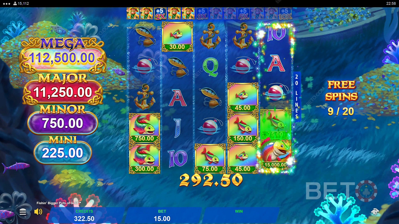 Бонус функције објашњене у игри Fishin
