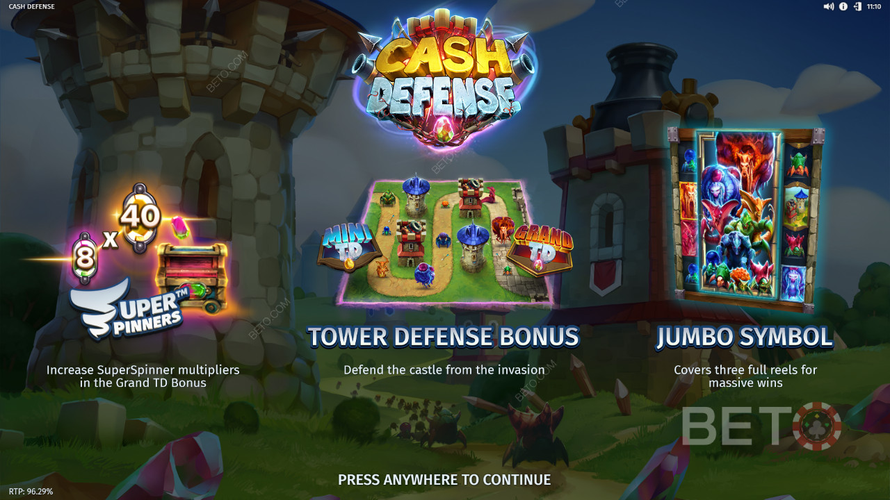 Освојите 20.000 пута више од своје опкладе на слот машини Cash Defense!