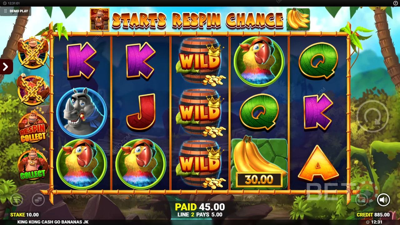 Бонус функције објашњене у игри King Kong Cash Go Bananas од стране Blueprint