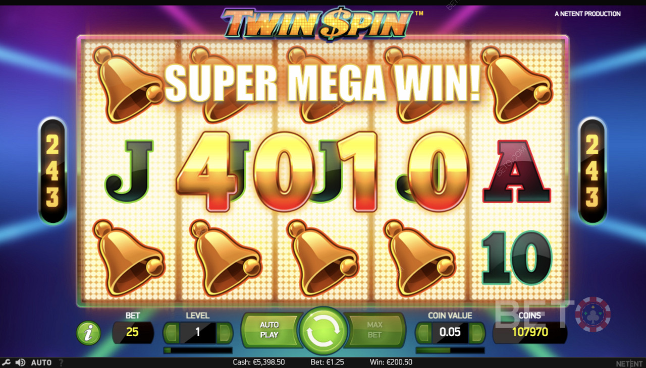 Освајање Супер Мега победе у Twin Spin