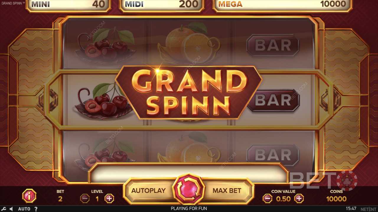 Класични почетни екран Grand Spinn Superpot