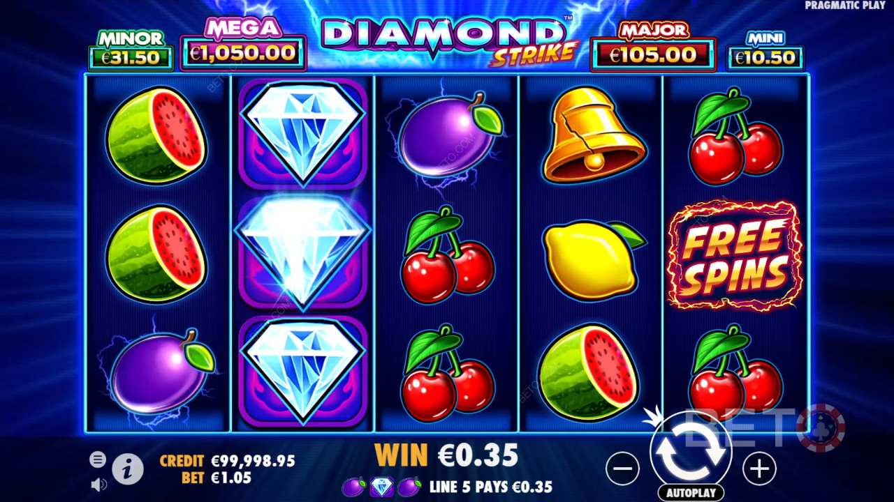 Бонус функције објашњене у игри Diamond Strike од стране Pragmatic Play