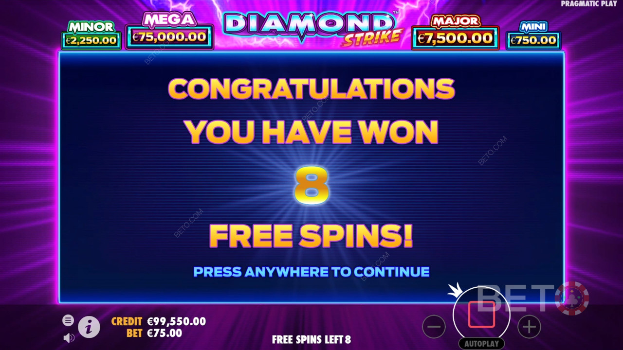 Освојите 1.000 пута своју опкладу на слот машини Diamond Strike!