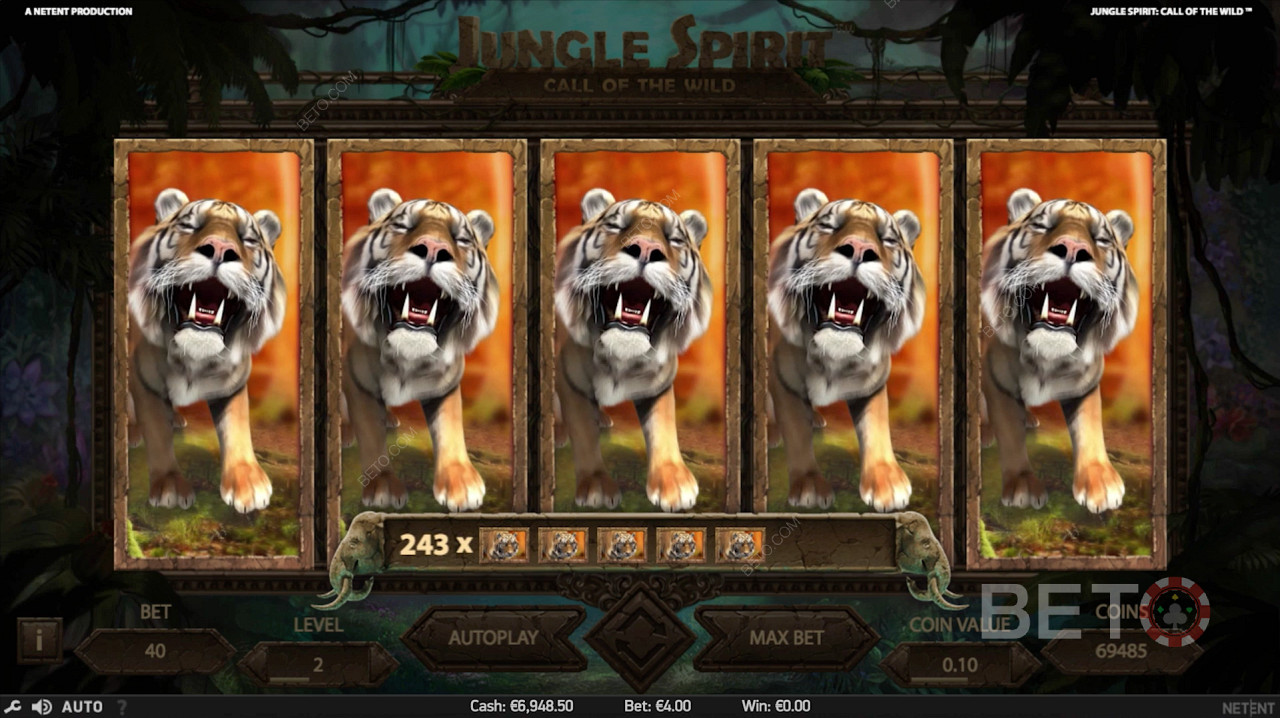 Највећа победа током бесплатних окретаја у Jungle Spirit: Call of the Wild