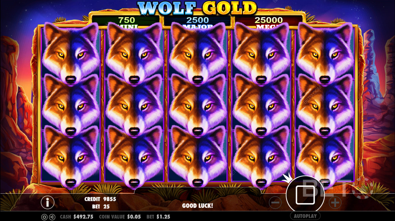 Wolf Gold Сцаттер симбол покреће рунду бесплатних окретаја