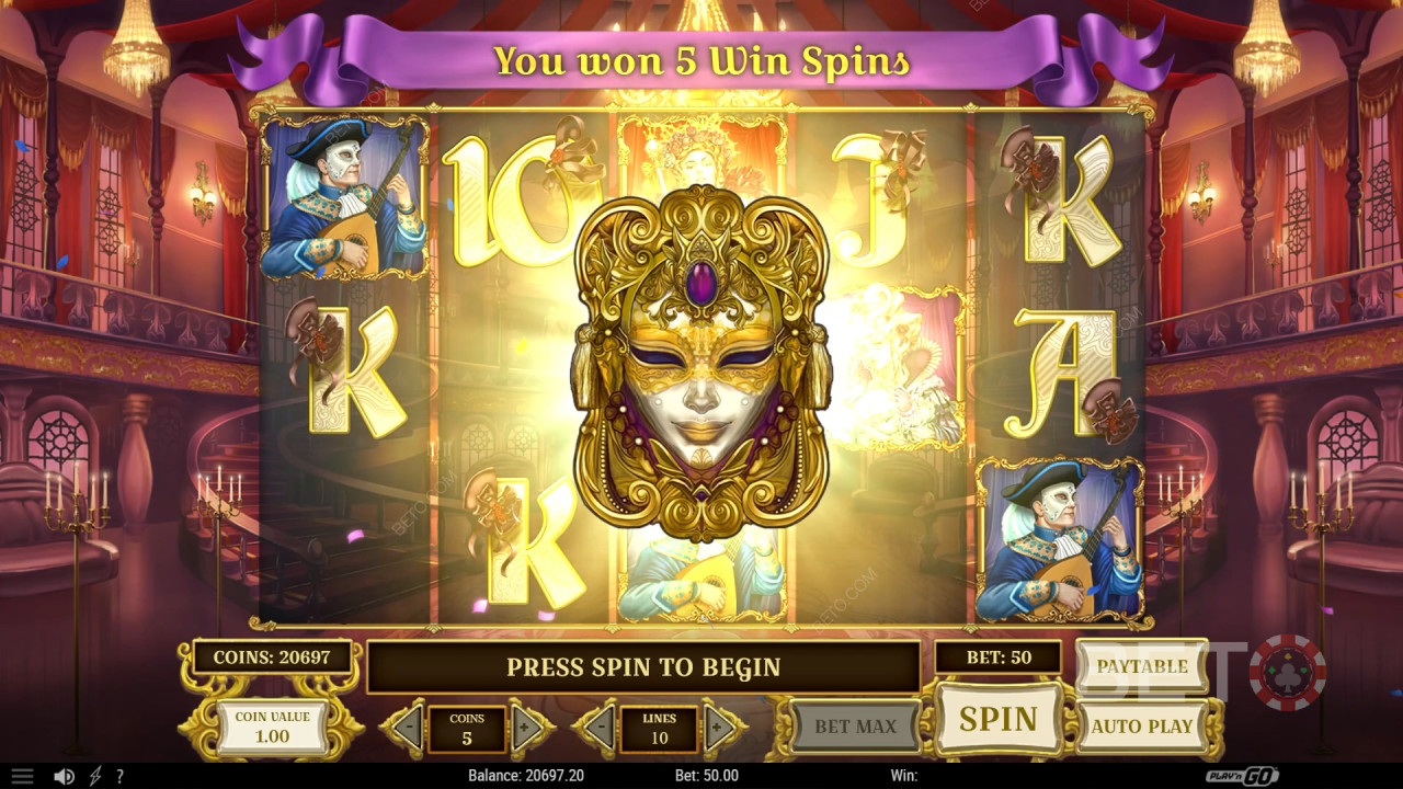 Освојите 10.000 пута више од своје опкладе у видео слоту Royal Masquerade!