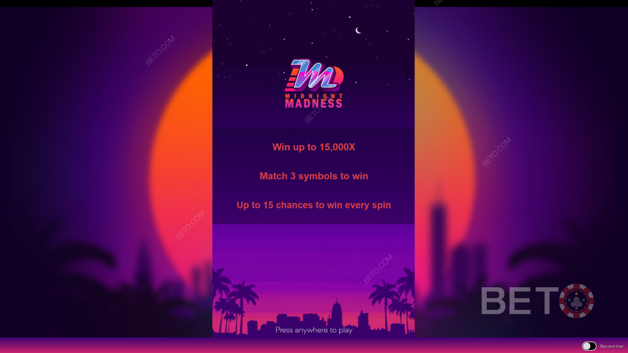 Почетни екран у Midnight Madness са информацијама о игрици