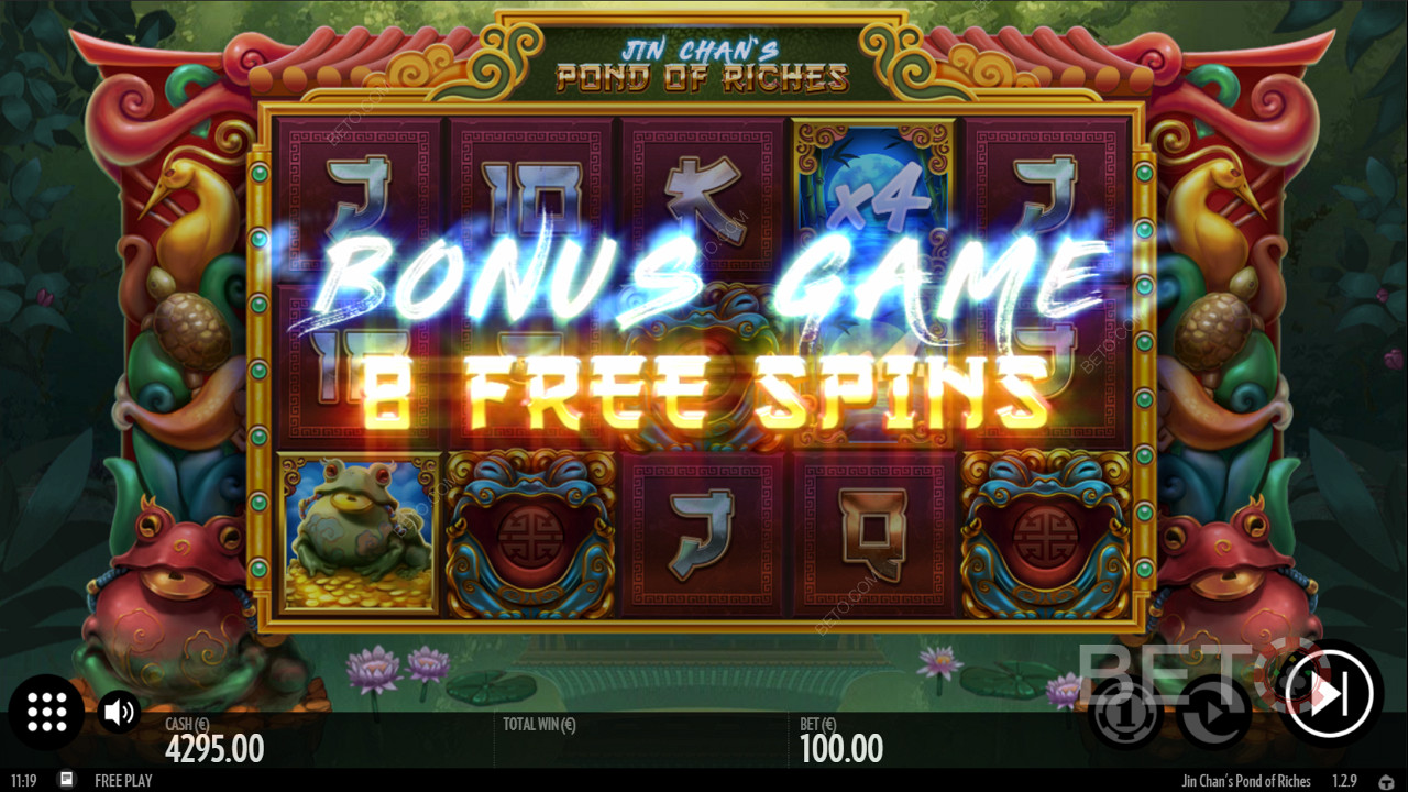 Добијте до 16 бонус бесплатних окретаја током функције Бонус игре