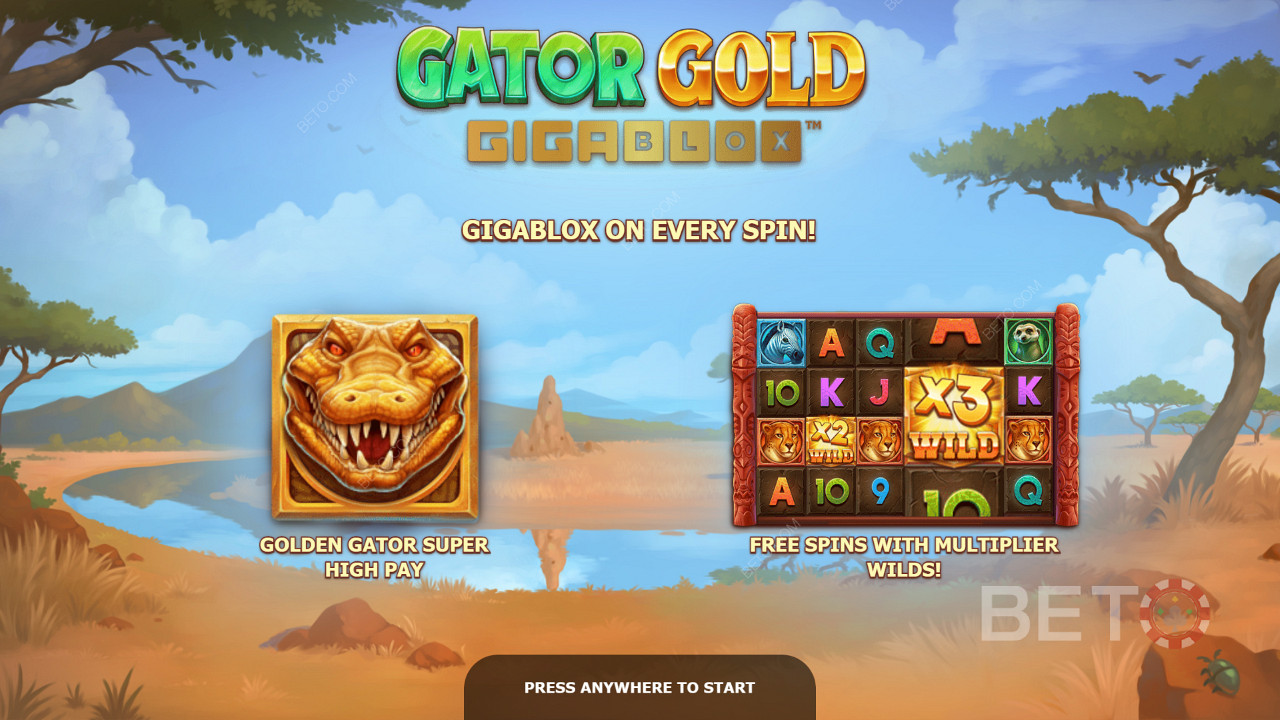 Уводни екран Gator Gold Gigablox -а