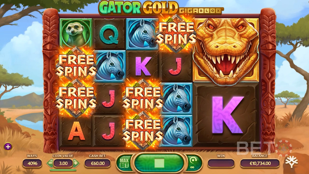 Gator Gold Gigablox - Упознајте златног алигатора златног алигатора са добицима чак 20.000!