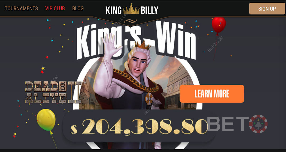 Остварите огромне победе играјући популарне слотове на King Billy казину
