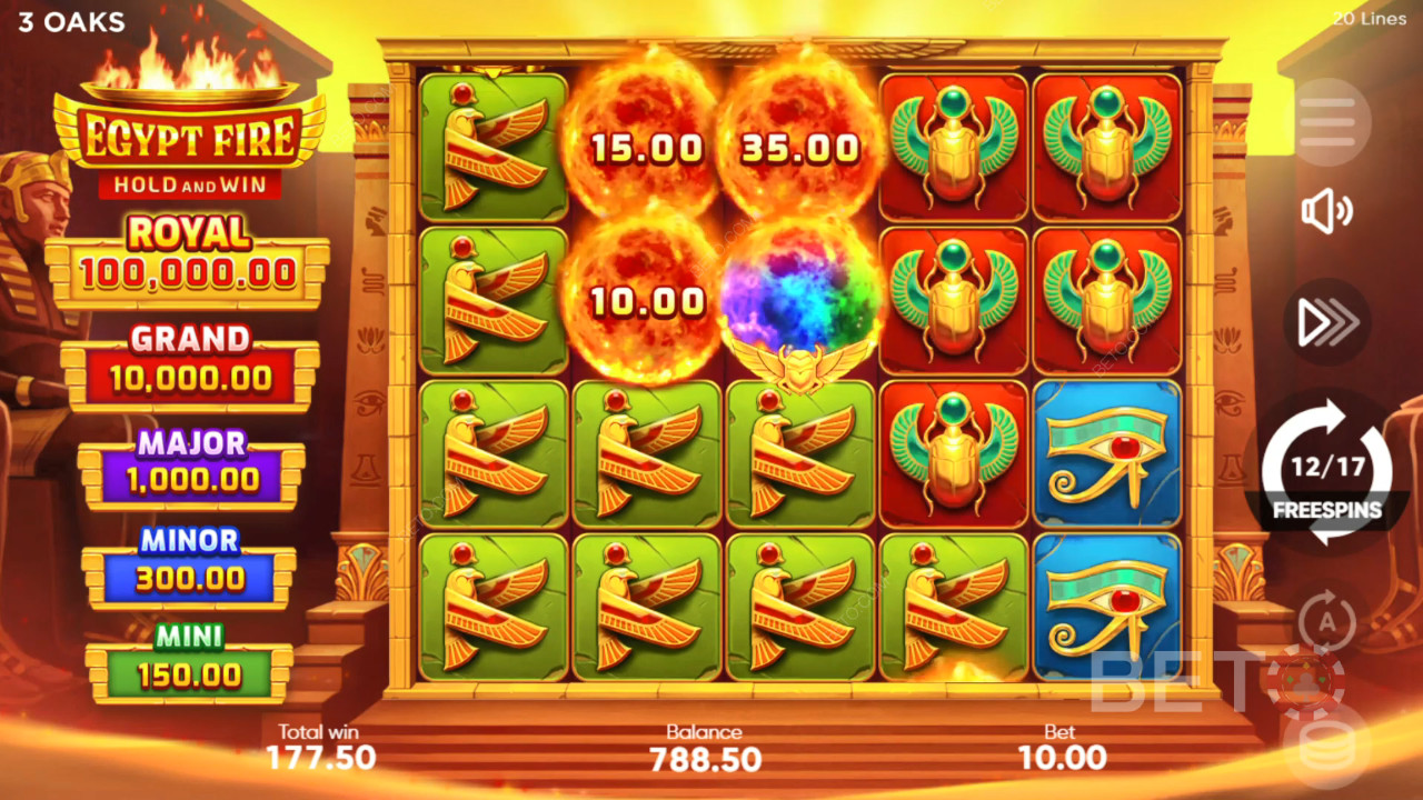 Бонус функције објашњене у игри Egypt Fire од стране 3 Oaks Gaming