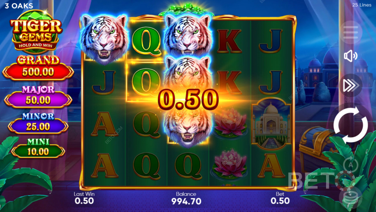 Освојите 1.560 пута више од своје опкладе на слот машини Tiger Gems!