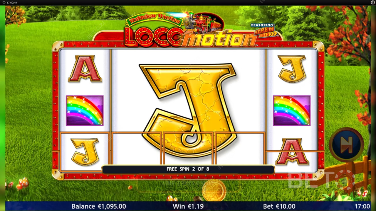 Освојите 1,037 пута своју опкладу у Rainbow Riches Лоцомотион онлајн слоту!