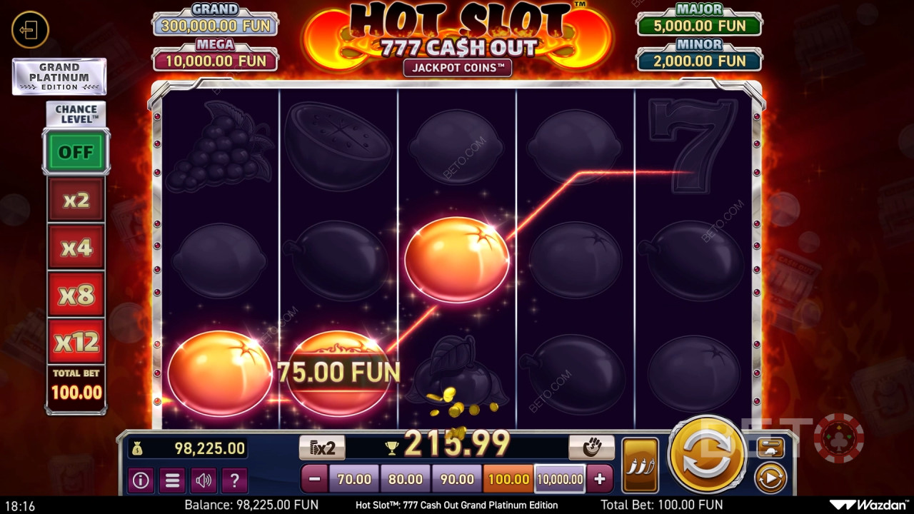 Како играти Wazdan Hot Slot: 777 Cash Out Grand Platinum Edition