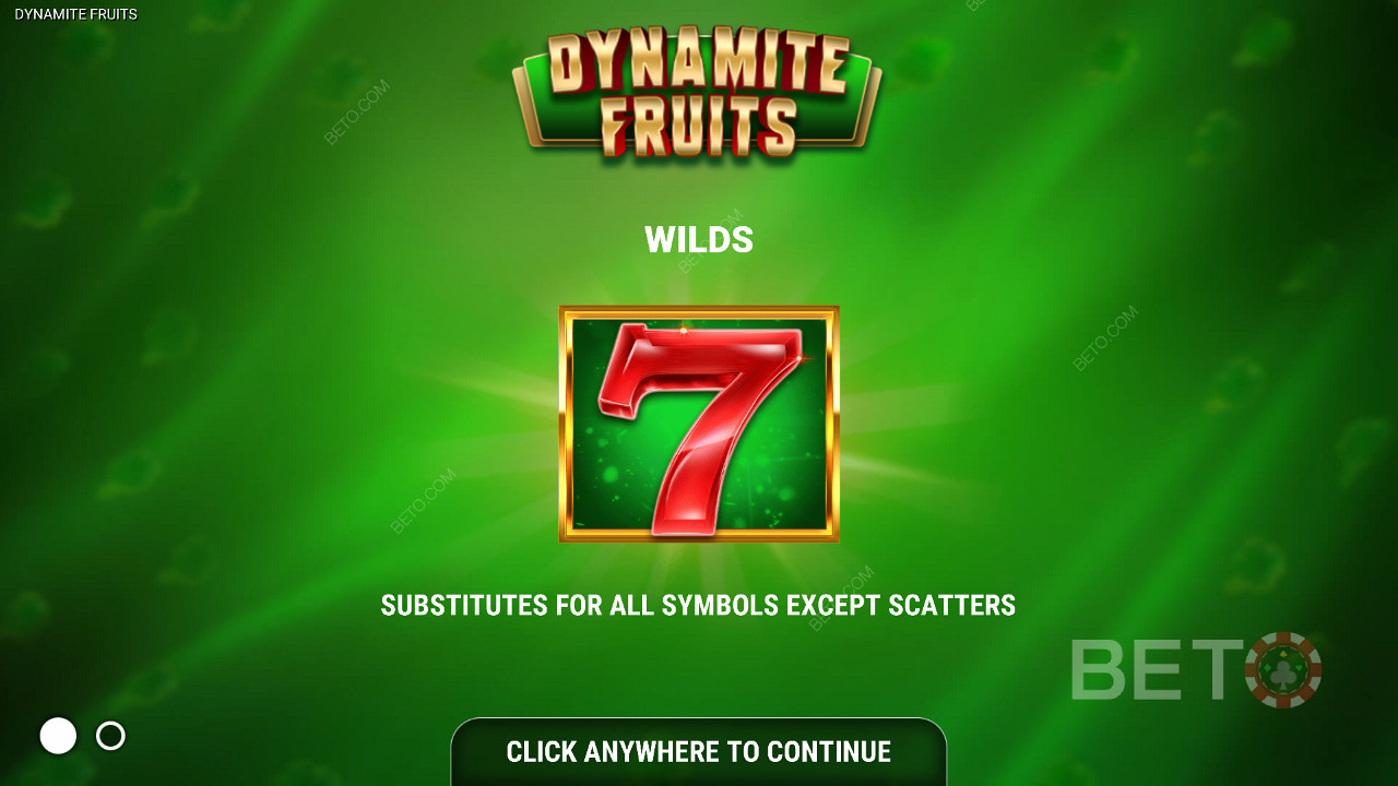 Dynamite Fruits слот - Вилд симболи - црвена седам