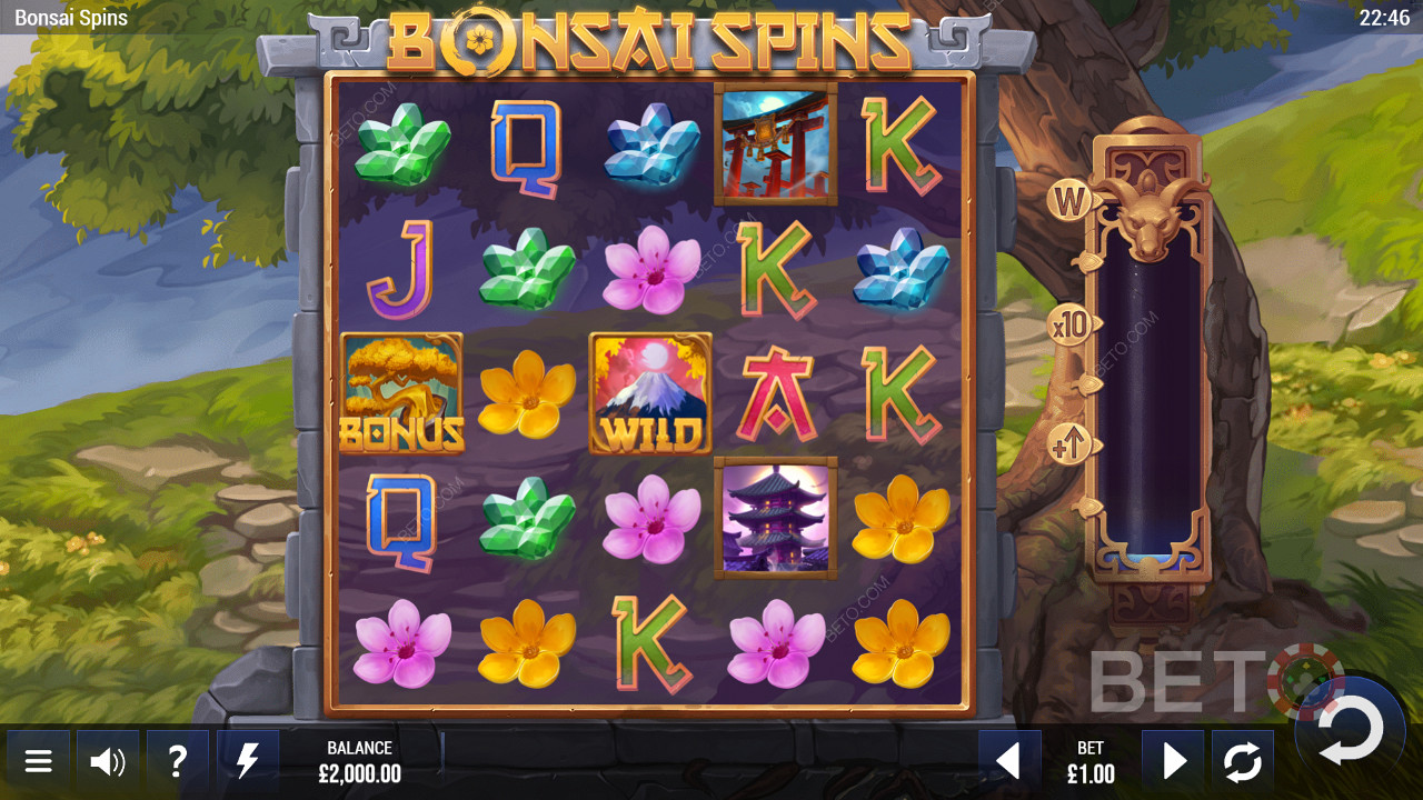 Игра Bonsai Spins са шумском тематиком коју је развио Epic Industries