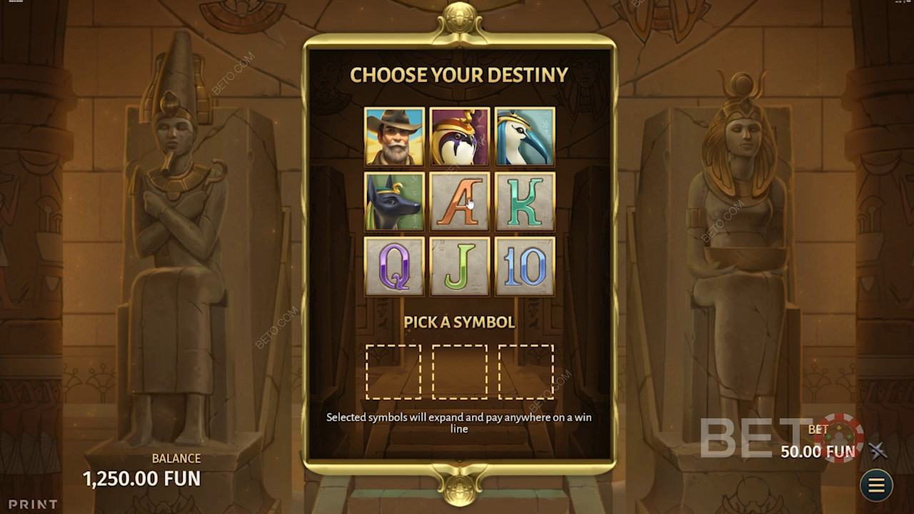 Изаберите било који од основних симбола као симбол за проширење за бонус игру