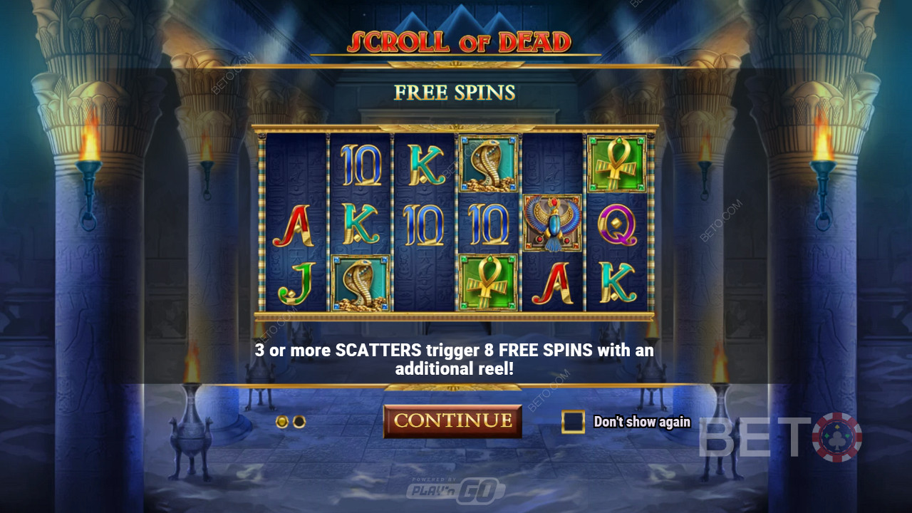 Покретање режима бесплатних окретаја такође награђује играче са 8 бонус окретаја