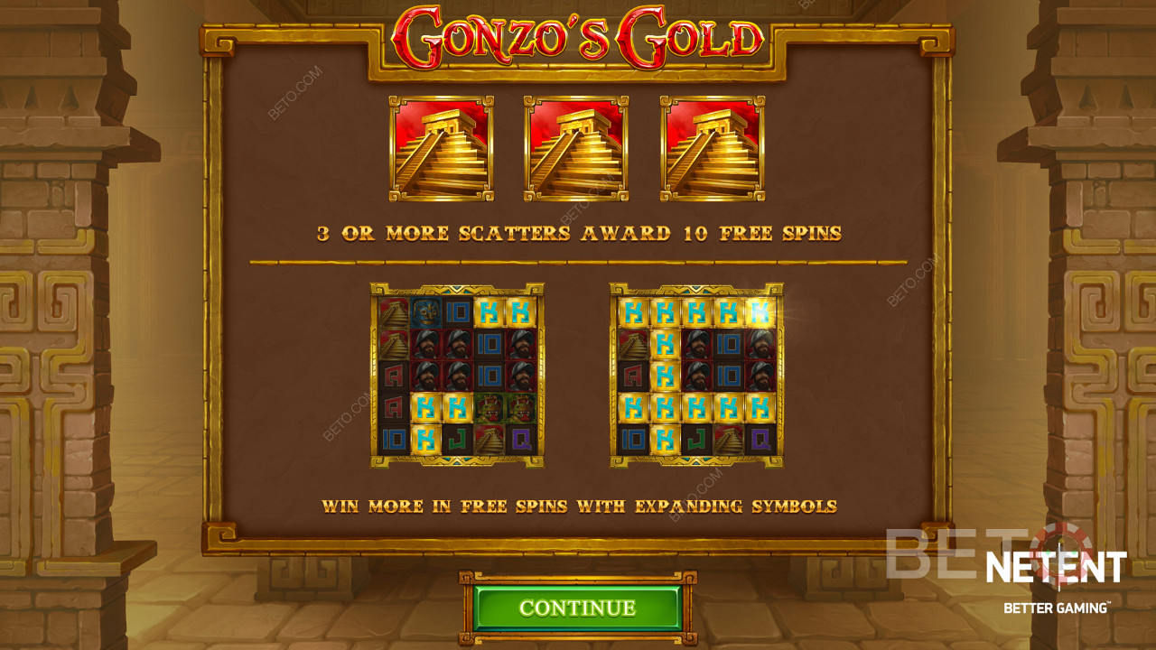 Уживајте у бесплатним окретањима са проширеним симболима и кластер исплатама у Gonzo