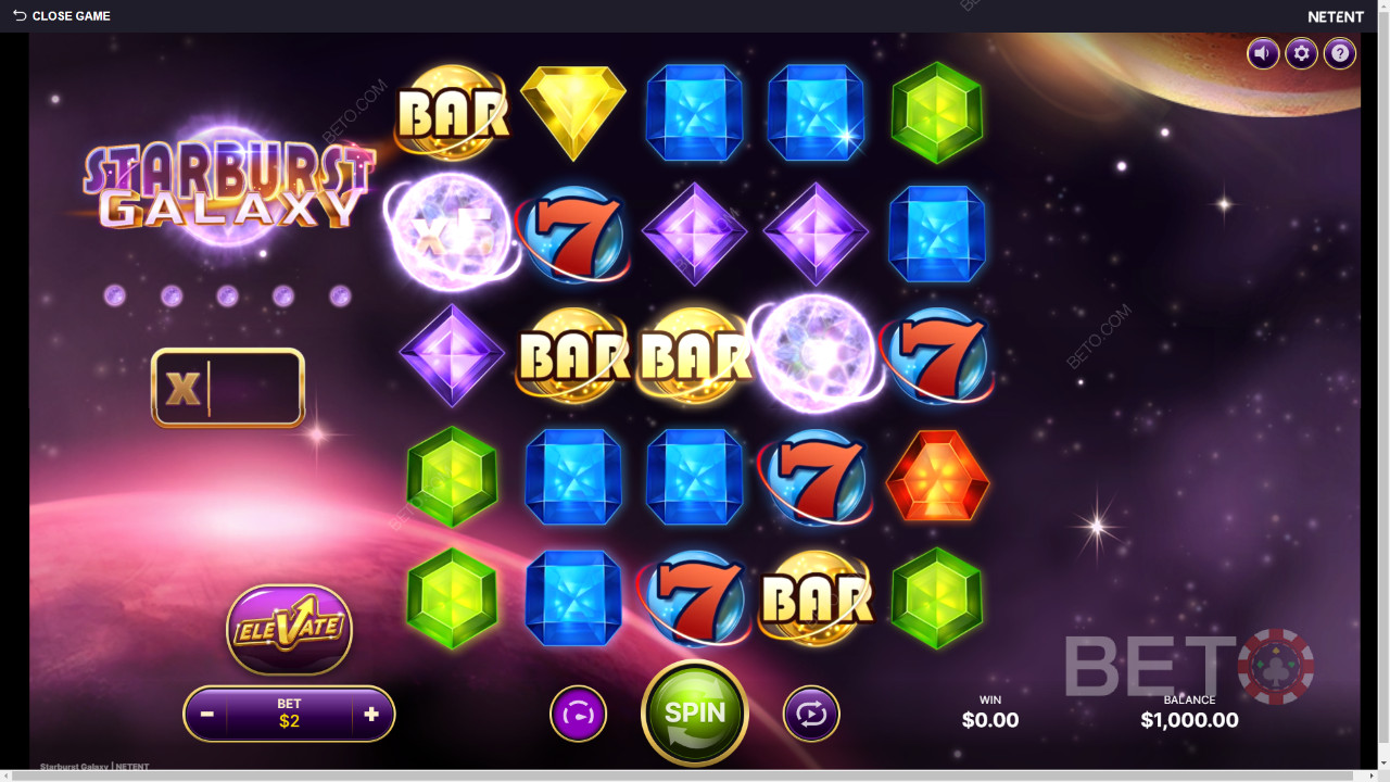 Како играти Starburst Galaxy од NetEnt -а
