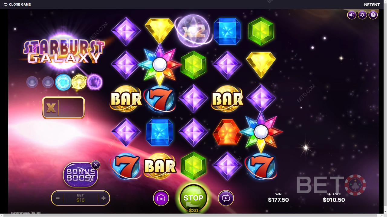 Starburst Галаки преглед од БЕТО слотова