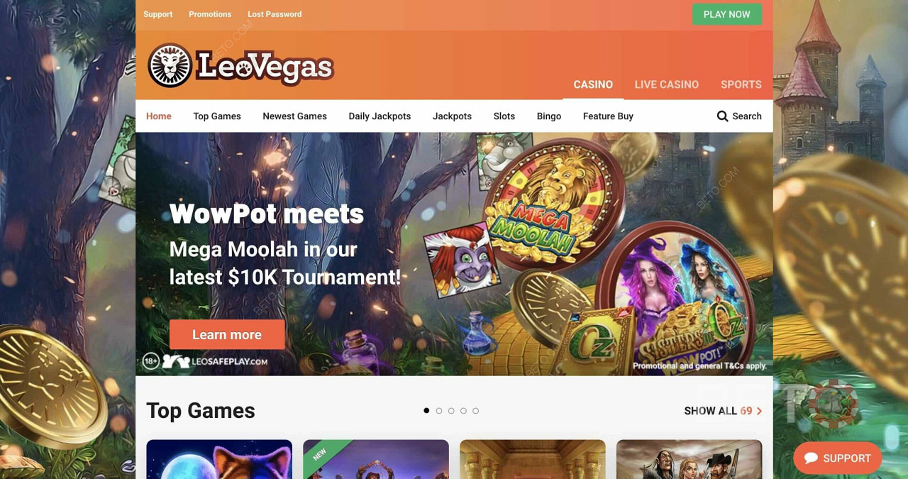 LeoVegas - препознатљив и леп казино
