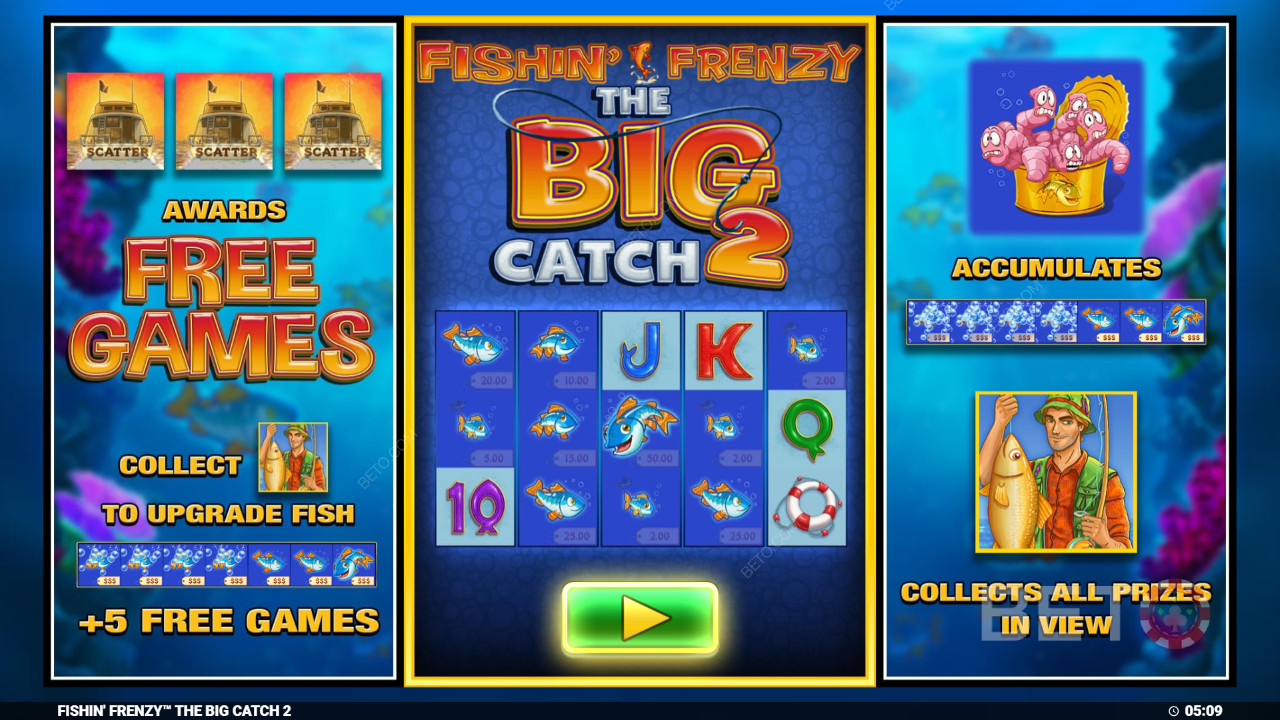 Како се игра Blueprint -ова Fishin Frenzy The Big Catch 2
