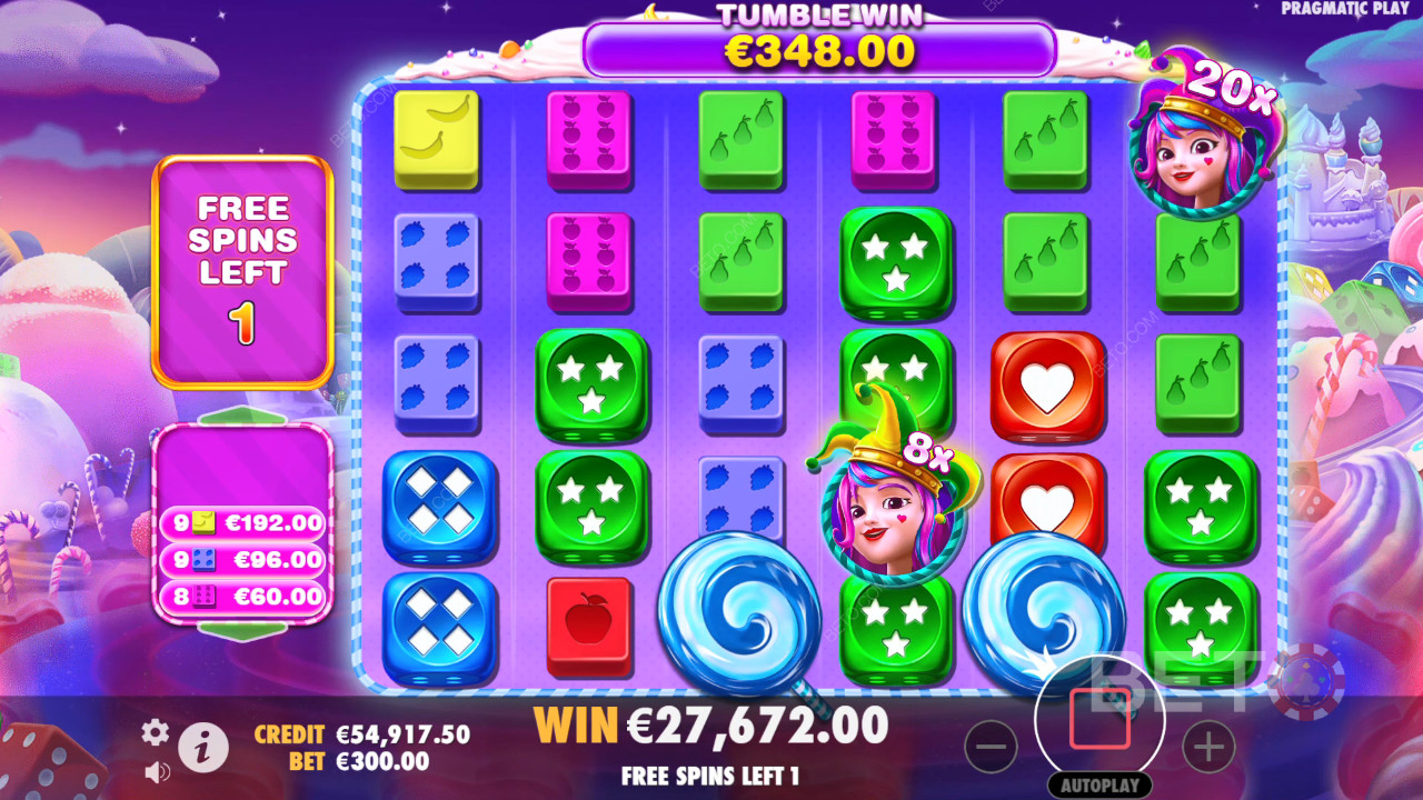 Бонус карактеристике објашњене у игри Sweet Bonanza 1000 Dice од Pragmatic Play