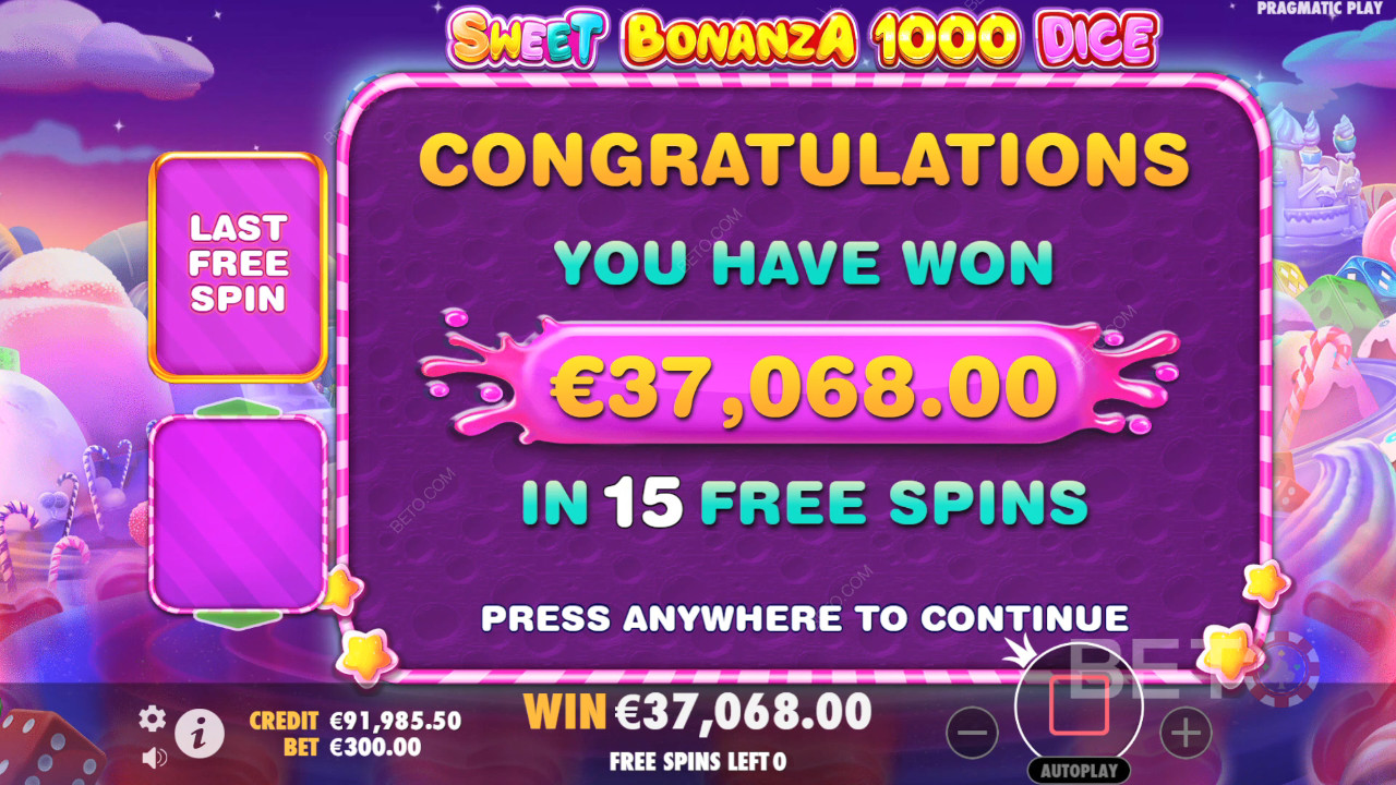 Освојите 25.000 пута више од своје опкладе у онлајн слоту Sweet Bonanza 1000 Dice!