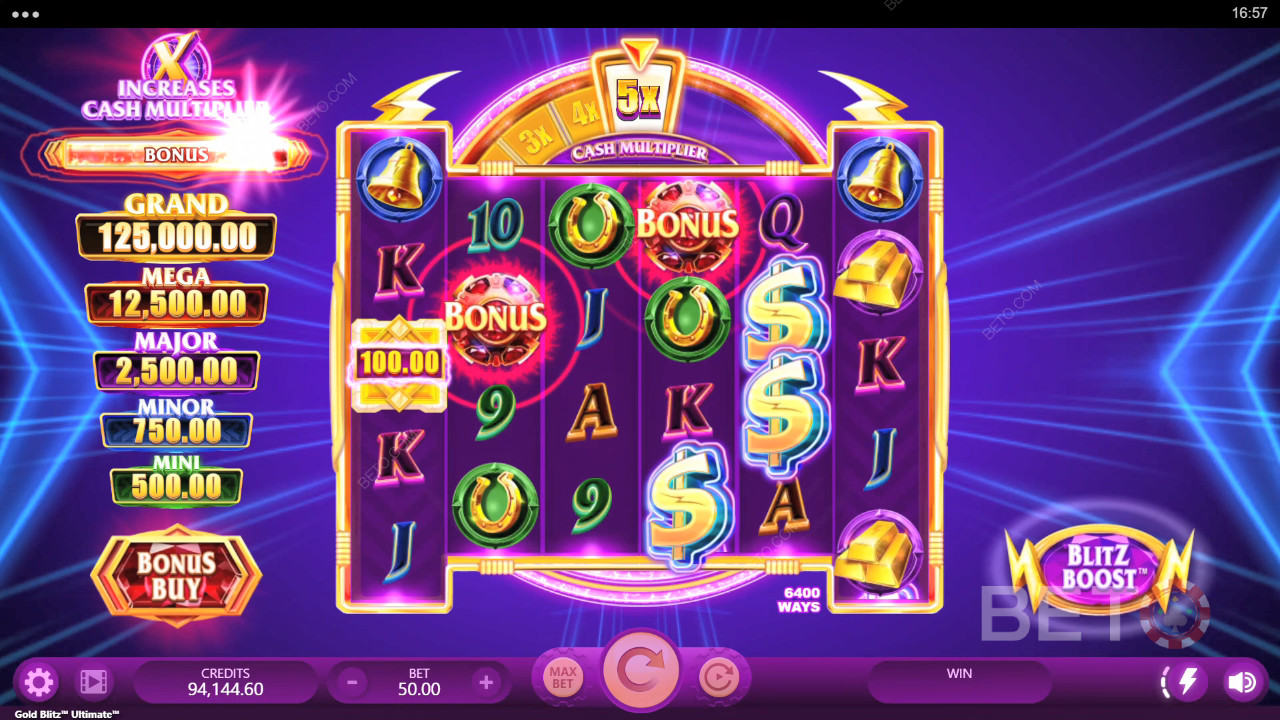 Бонус функције објашњене у игри Gold Blitz Ultimate од стране Fortune Factory Studios