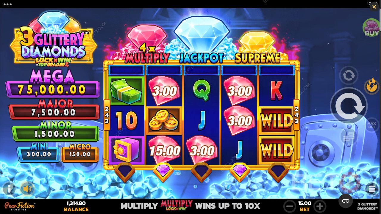 Рецензија игре 3 Glittery Diamonds од стране BETO Slots