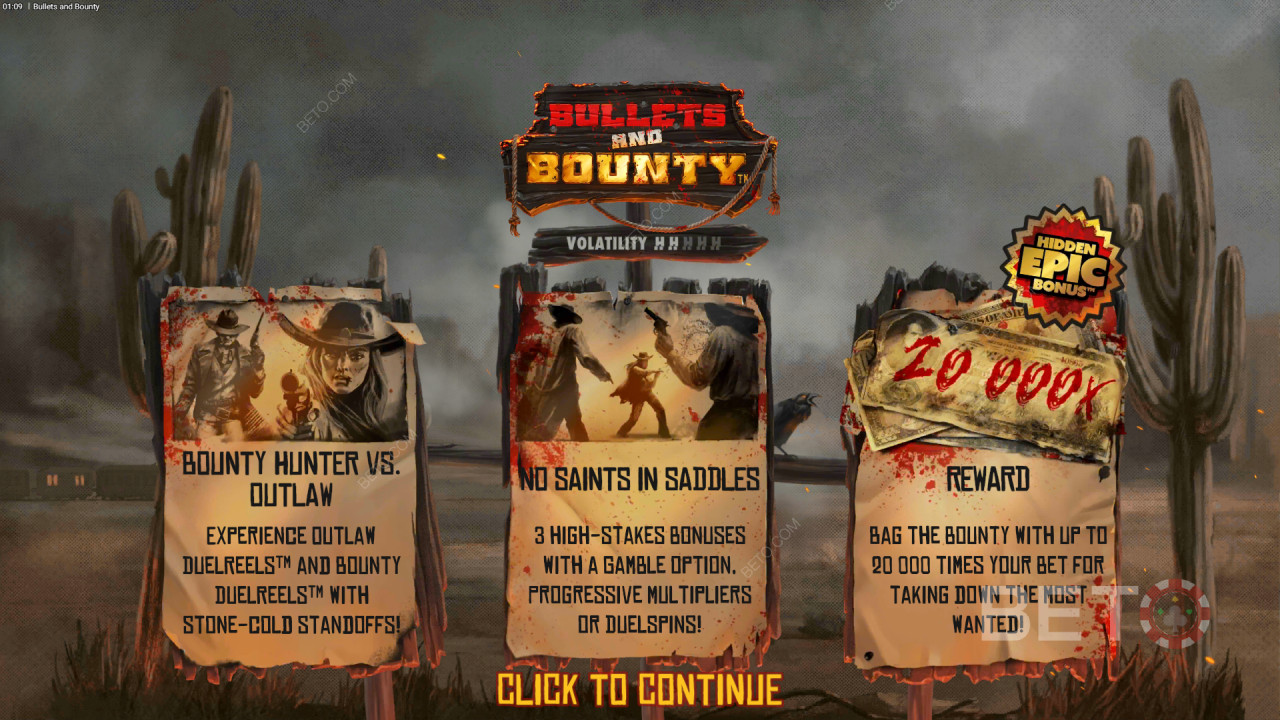 Бонус функције објашњене у Bullets and Bounty од стране Hacksaw Gaming