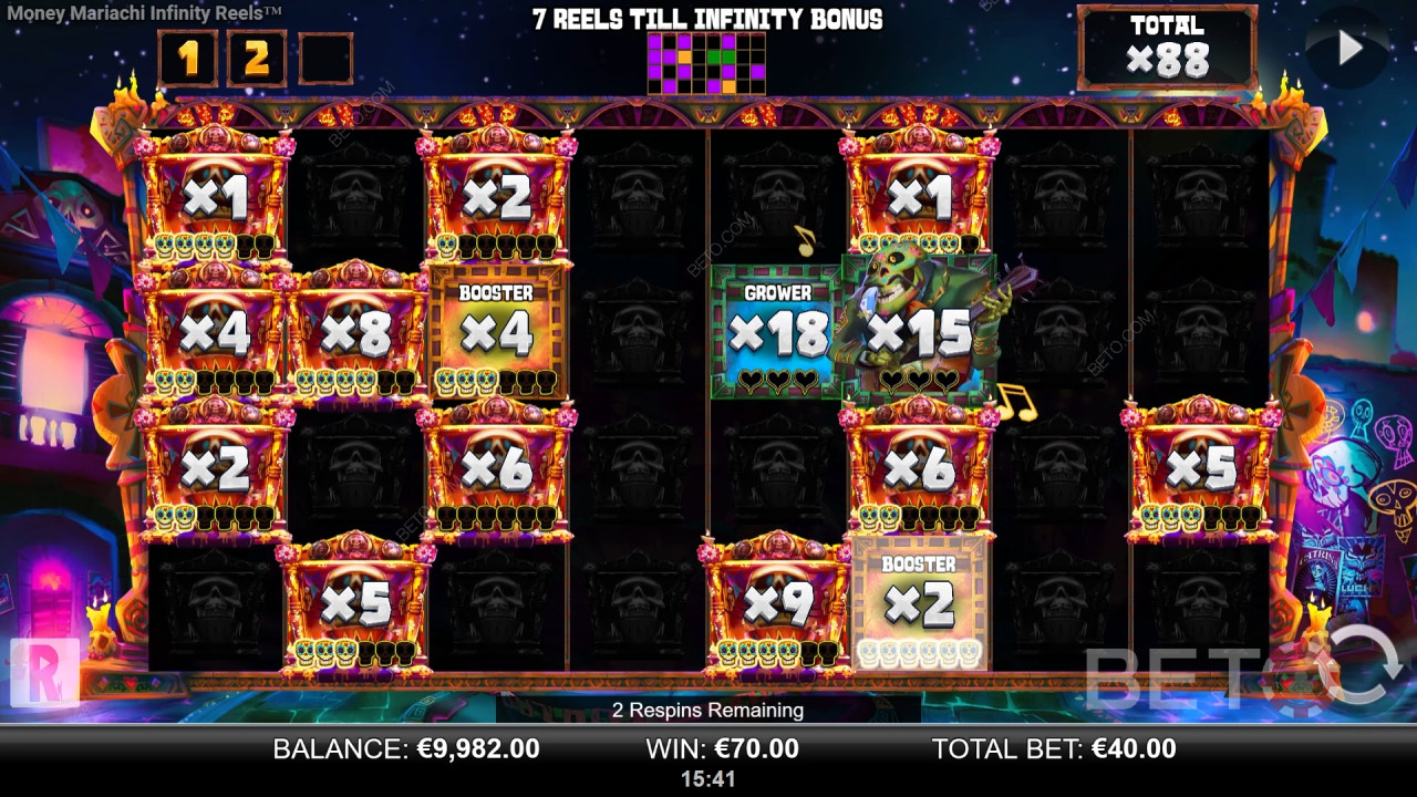 Бонус функције објашњене у игри Money Mariachi Fiesta Infinity Reels од стране Reel Play