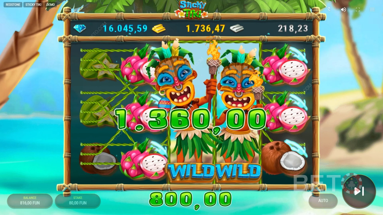 Освојите 10.000 пута више од своје опкладе у слоту Sticky Tiki!