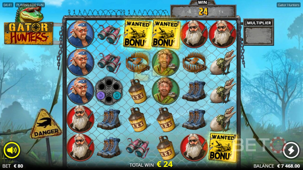 Бонус функције објашњене у игри Gator Hunters од стране Nolimit City