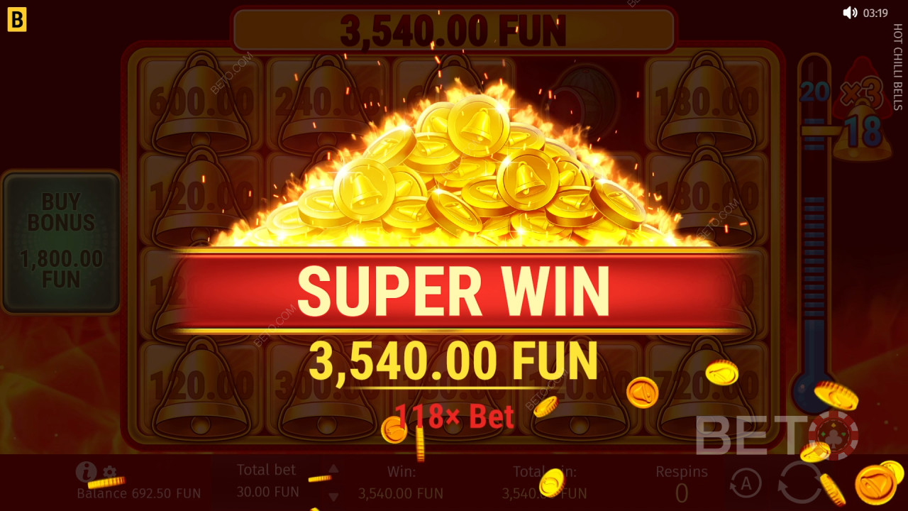 Освојите 5.000 пута више од своје опкладе на онлајн слоту Hot Chilli Bells!