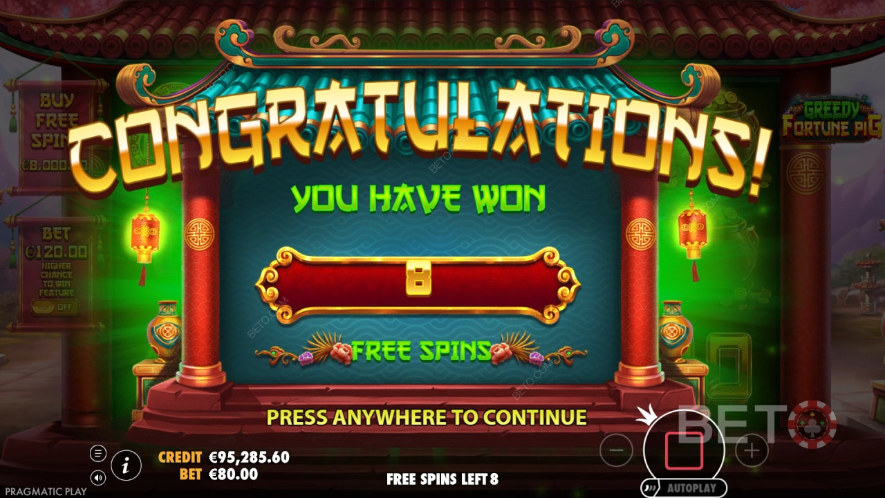 Освојите 8.888 пута више од своје опкладе у слоту Greedy Fortune Pig!