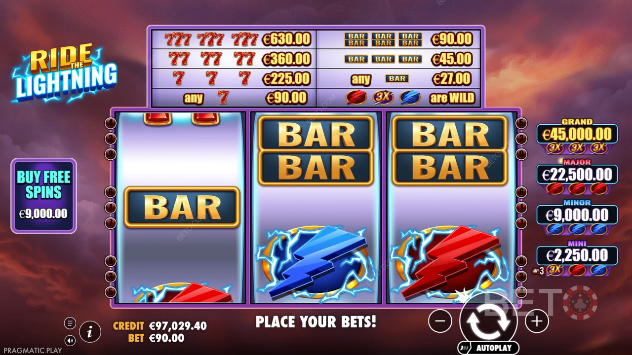Како се игра игра Ride the Lightning из Pragmatic Play