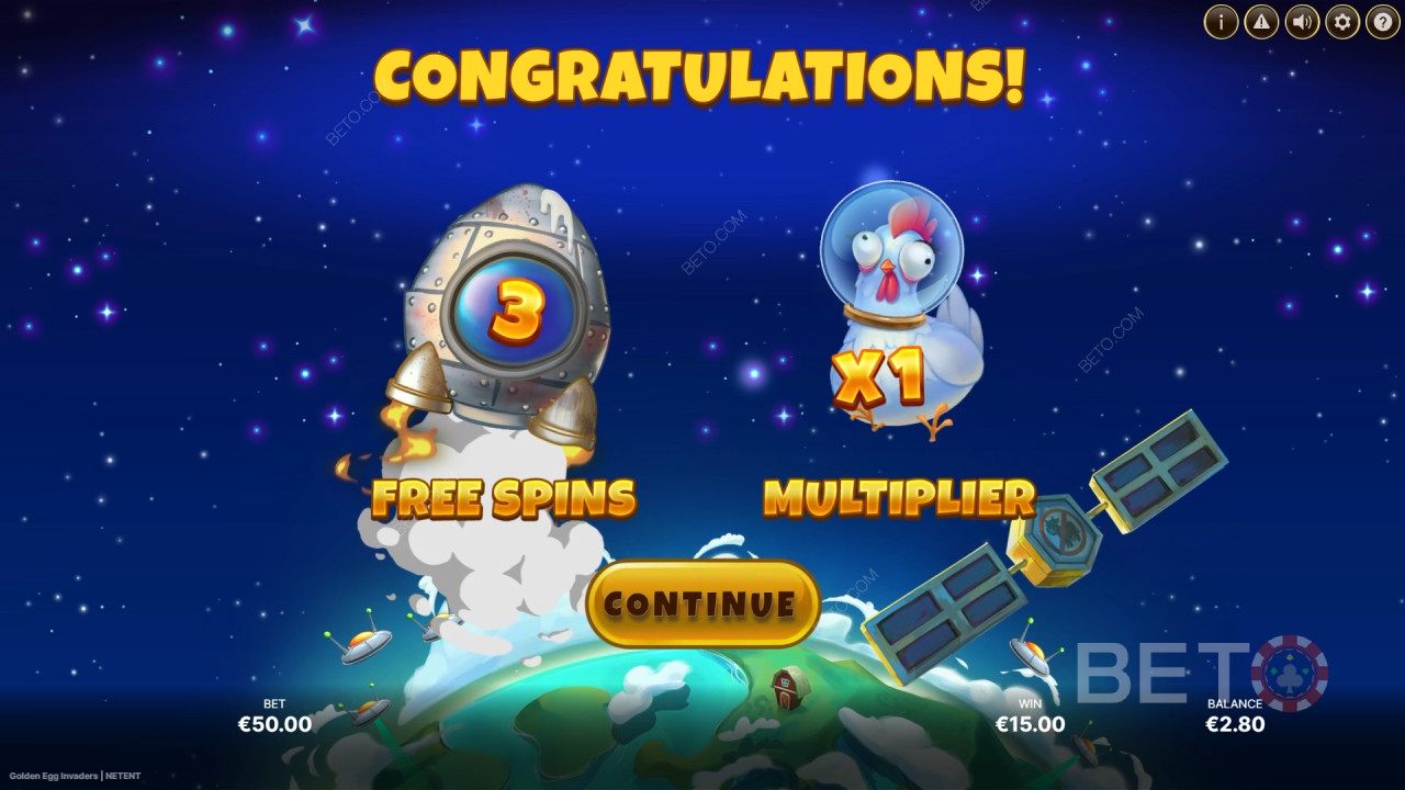 Бонус функције објашњене у игри Golden Egg Invaders од стране NetEnt