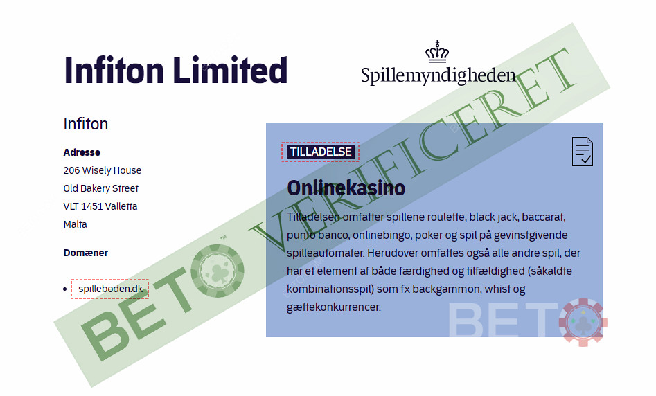 Спиллебоден - модеран казино лиценциран од стране Данске управе за коцкање
