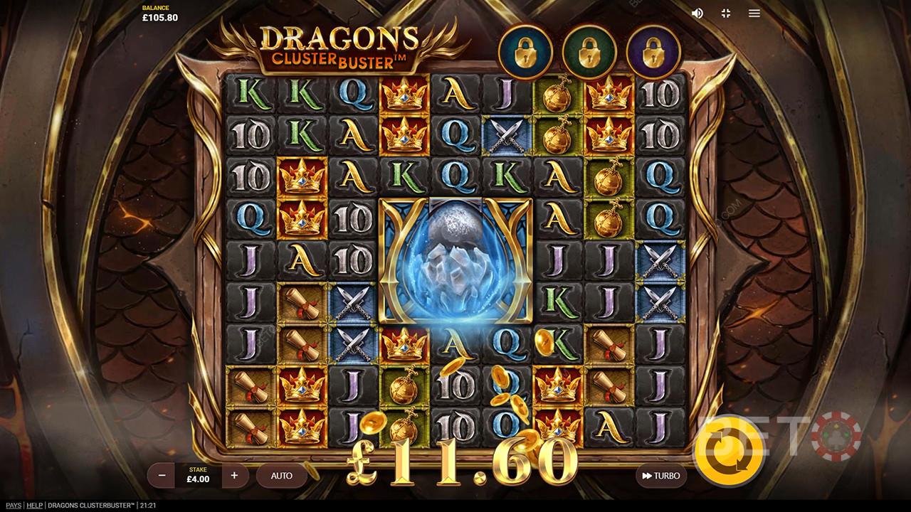 Бонус функције објашњене у игри Dragons Clusterbuster од стране Red Tiger