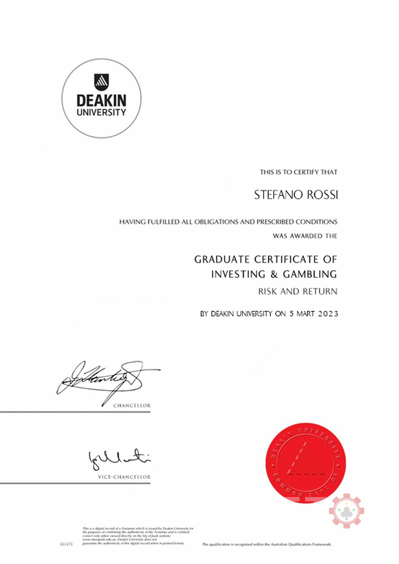 Стефано Роси - сертификован на Универзитету Деакин